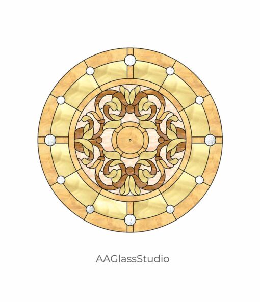 Victorian Style Stained Glass Pattern: Wall Clock - window decor