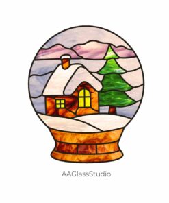 christmas stained glass ideas:Christmas village