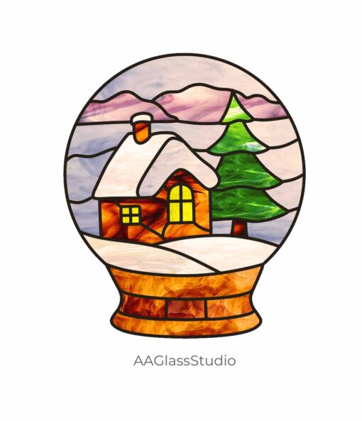 christmas stained glass ideas:Christmas village