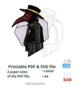 plague doctor printable pdf and svg