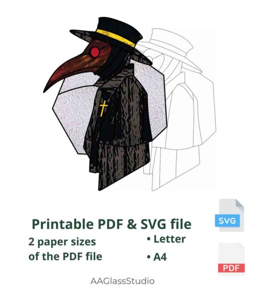 plague doctor printable pdf and svg