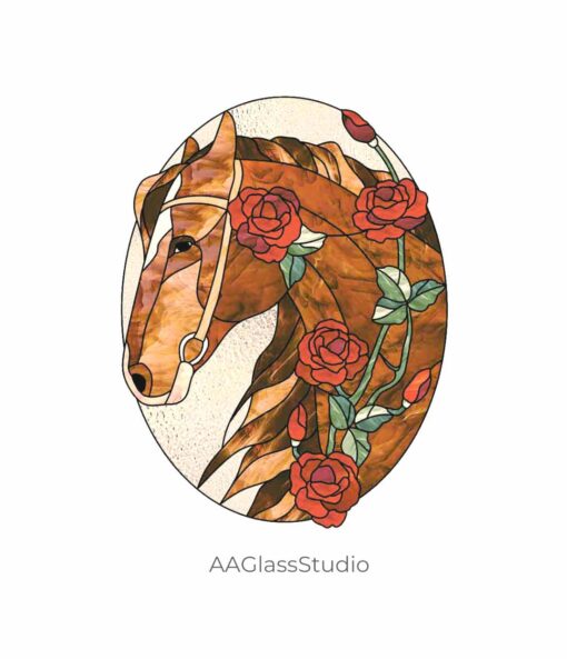 stained glass horse patterns: Beautiful horse head pattern