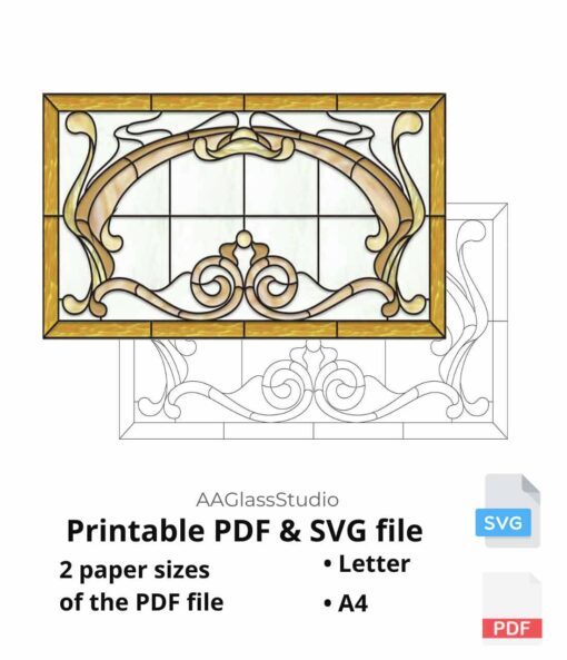 art nouveau printable pdf and svg