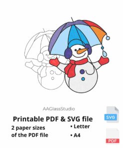 snowman printable pdf and svg: Snowman for Christmas