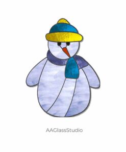 stained glass snowman patterns set