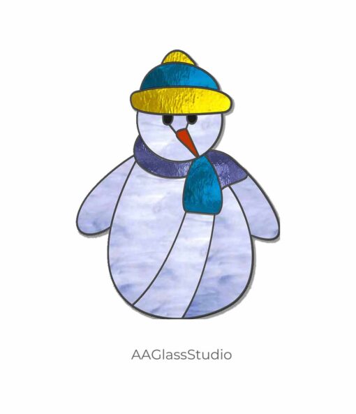 stained glass snowman patterns set