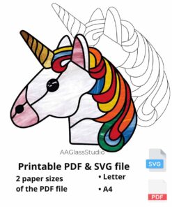 unicorn printable pdf and svg: Gift for a girl