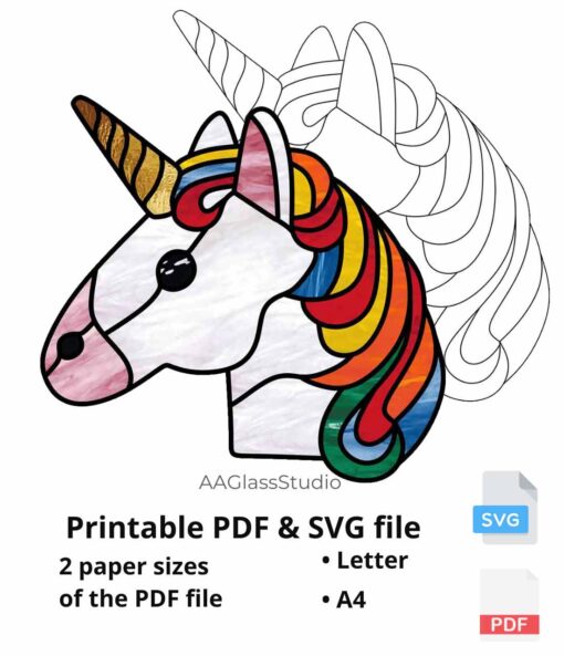 unicorn printable pdf and svg: Gift for a girl