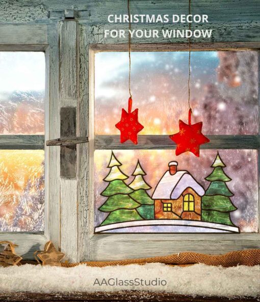 Christmas houses window decor