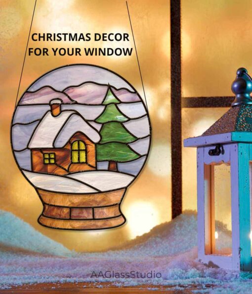 christmas stained glass window decor