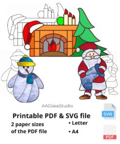 printable pdf and svg santa: set of Christmas patterns