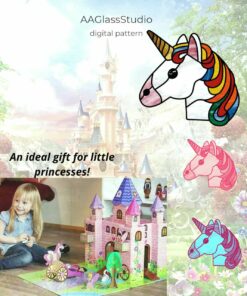 unicorn stained glass pattern: Girl's room decor