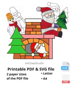 printable pdf and svg santa set: set of Christmas patterns