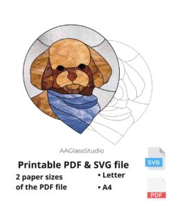 poodle printable pdf and svg: Dog pattern from photo