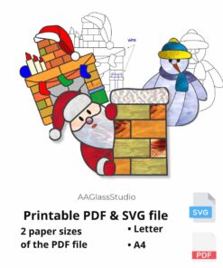 printable pdf and svg santa set: set of Christmas patterns