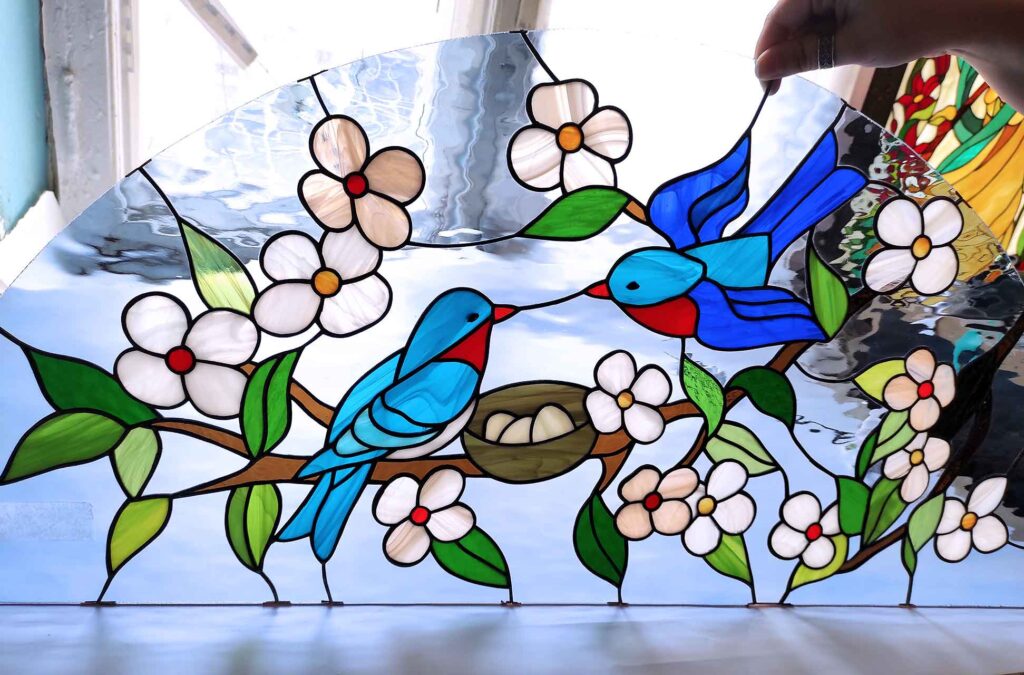 stained glass birds