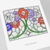 Beautiful Art Nouveau Stained Glass Window Flowers - window decor