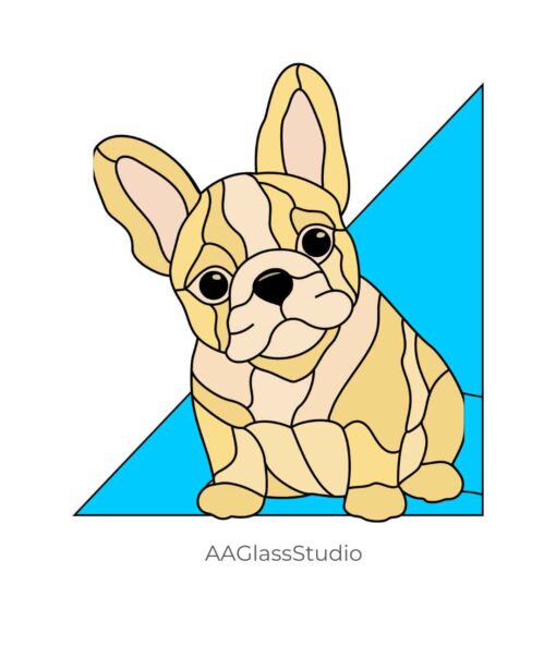 Tiny French Bulldog Stained Glass Pattern - window decor