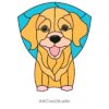 Doggy Golden Retriever Stained Glass Pattern - window decor