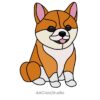 Cute Shiba Inu Stained Glass Pattern - window decor