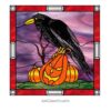 Captivating Stained Glass Crow Pattern: Festive Elegance - window decor