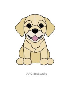 Puppy Labrador Retriever Stained Glass Pattern: Printable PDF - window decor