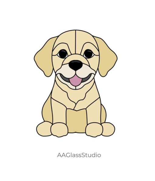 Puppy Labrador Retriever Stained Glass Pattern: Printable PDF - window decor