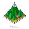 Isometric Stained Glass Mountain Scenes - window decor