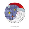 Magical Santa Stained Glass Moon – Festive Night Sky Charm - window decor