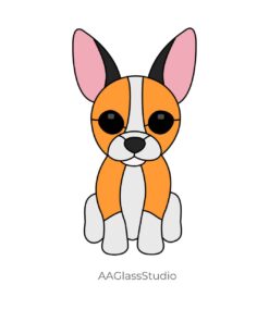 Cute Puppy Toy Fox Terrier Stained Glass Pattern - window decor