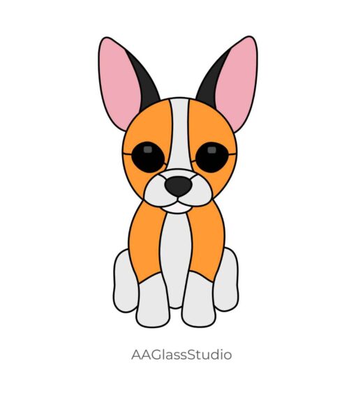 Cute Puppy Toy Fox Terrier Stained Glass Pattern - window decor