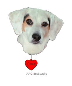 beagle terrier mix stained glass pattern: Dog pattern from photo