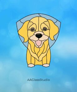 golden retriever stained glass pattern: custom dog pattern