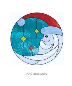 stained glass santa window hangings: Christmas ornaments