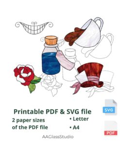 alice in wonderland pattern printable pdf and sv: For Alice fans