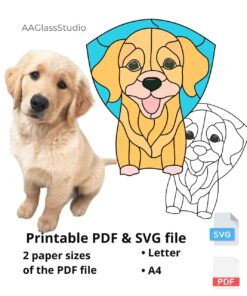 golden retriever printable pdf and svg: Dog pattern from photo