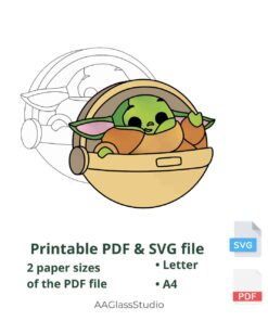 yoda printable pdf and svg: Gift for teenager