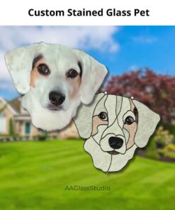 custom stained glass pet: stained glass dog: Dog pattern from a photo