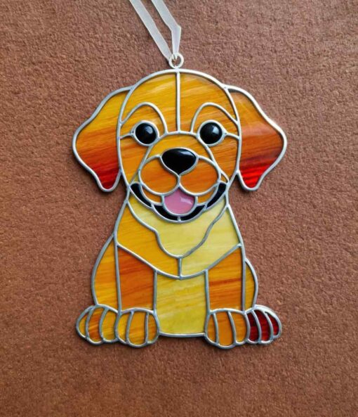 labrador stained glass suncatcher: labrador stained glass suncatcher