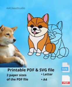 shiba inu printable pdf and svg: custom dog pattern