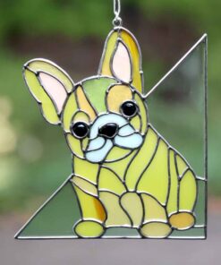 stained glass dog suncatcher: Gift for teenager