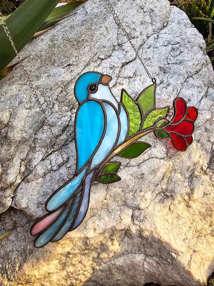 stained glass dove suncatcher