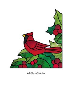 Festive Christmas Patterns for Stained Glass: Cardinal Corner - window decor