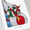 Mischievous Grinch Stained Glass Pattern – Holiday Thief - window decor