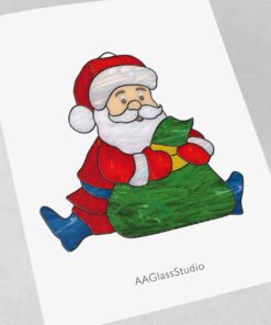 Carefree Santa: Santa Stained Glass Patterns - window decor