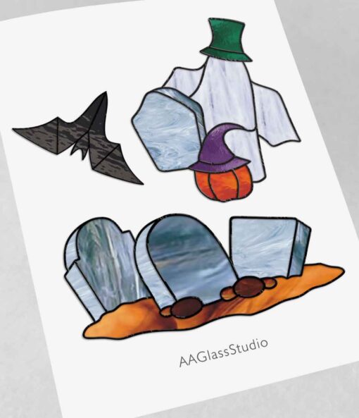 Spooky Stained Glass Set – 3 Halloween Patterns: Ghost