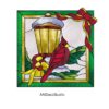 Elegant Stained Glass Christmas Lamp with Cardinal - window decor