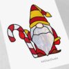 Enchanting Santa Gnome Stained Glass Designs Christmas - window decor