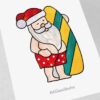 Graceful Stained Glass Santa Surfer - window decor