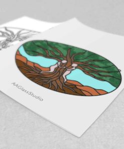 tree of life stained glass pattern